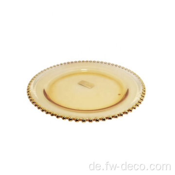 13 Zoll Gold Rim Glass Teller für Hochzeit